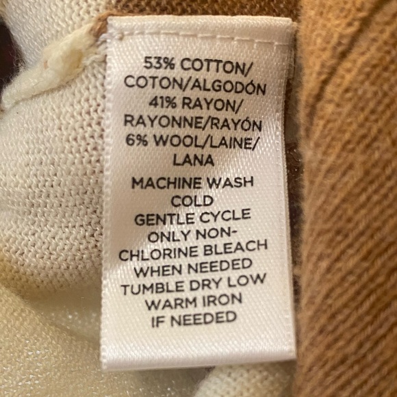 LOFT Brown and Cream Striped Sweater - Picture 4 of 4